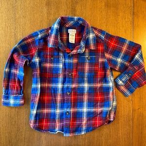 Carters 2T, 24M flannel plaid button up shirt